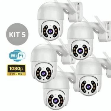 Imagem de Kit 5 Câmera Segurança wifi ip Prova Dágua Infravermelho Externa 360 W