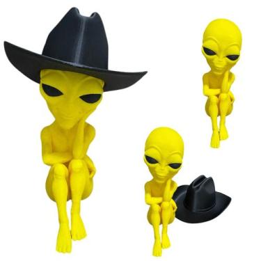 Imagem de Et Alien Sentado Cowboy - FLEX3D, Amarelo