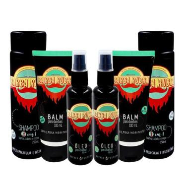 Imagem de Kit de Barba 2 Shampoo 3x1, 2 Balm e 2 Óleos - Barba Rubra