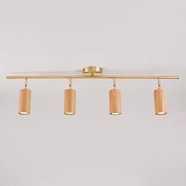 Imagem de Iluminação de trilho fixo LED Holofote de teto de madeira 360°+180° Ajustável Montagem em superfície Holofote de destaque Lâmpada direcionais Lâmpadas de teto/parede para residências comerci