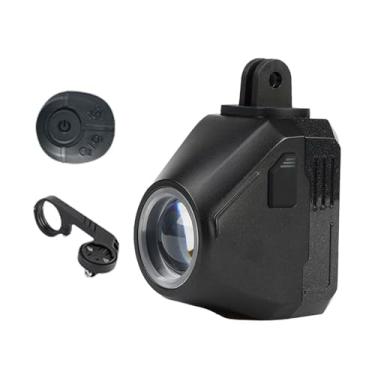 Imagem de menolana Farol de bicicleta de bicicleta com alto/baixo controle remoto de controle compacto de chumbo de bicicleta para passeios noturnos para bicicletas de, Preto