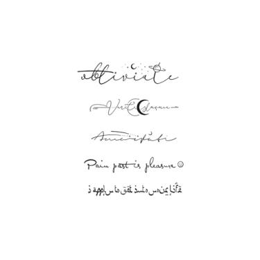 Imagem de Tatuagens legais, frases de lua em inglês, tatuagens de lua, aparência de tatuagem real, resiliência, resistente à água, dura de 1 a 2 semanas,18 x 11 cm