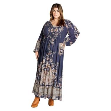 Imagem de Plus Size Maxi Faith em azul marinho Paisley, Paisley marinho, 52