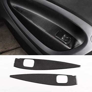Imagem de TENWIND Para Mercedes Benz Smart 453 Fortwo 2015-2021 Adesivos de Fibra de Carbono Interior do Carro Botão Elevador Janela Painel Acessórios