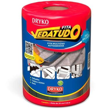 Imagem de Fita Vedatudo Dryko Alumínio, Autoadesiva, 20 cm x 10 m
