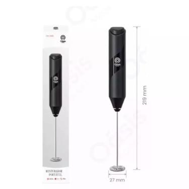 Imagem de Mixer Misturador Portátil de Cozinha Aço Inox Sem Fio para Leite Café Chá Bebidas em Geral