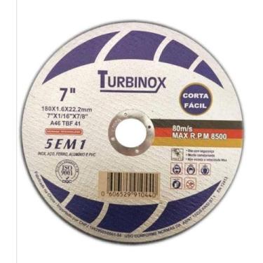 Imagem de Disco de Corte 7 Turbinox Eficiência de Corte Inox, Aço, Ferro, Alumín