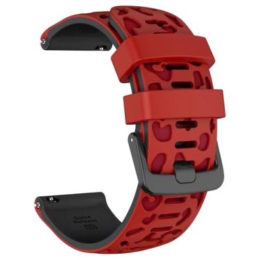 Imagem de OVERSTEP Pulseira de relógio de silicone vermelha de liberação rápida compatível com Garmin Forerunner 255/265, Vivoactive 4, Venu 2, Samsung Galaxy Watch 3 (45 mm/46 mm) de 22 mm