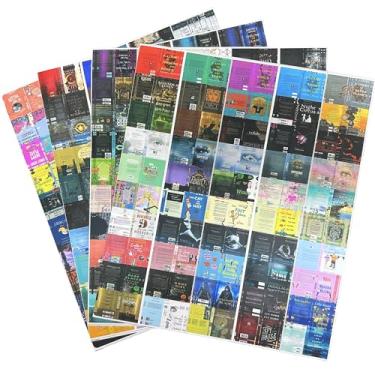 Imagem de 200PCS Mini Book Cover Stickers for Anxiety Bookshelf, 1:12 Miniatures Front and Back Cover Stickers Scrapbook Dollhouse Decor, Fits for 0.16" DIY Crafts Mini Books