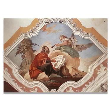 Imagem de Impressão em tela The Prophet Isaiah Giovanni Battista Tiepolo – Obra-prima rococó barroca, pintura escolar de Veneza, pintura a óleo decorativa para galeria doméstica 30 x 42 cm