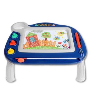 Imagem de Mesa Mágica Infantil de Desenho com Carimbos e Caneta  Azul e Rosa ENV