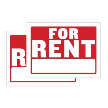 Imagem de Placa grande para alugar 30,5 cm x 40,6 cm (pacote com 2) – Plástico impermeável, alta visibilidade, fácil de escrever, uso externo e interno durável