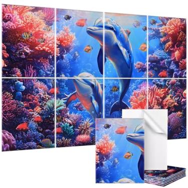 Imagem de Atawlege Pacote com 8 painéis acústicos, painéis de parede à prova de som, 121 x 81 cm, arte de parede autoadesiva com absorção de som, painéis decorativos de amortecimento de som, tratamento acústico