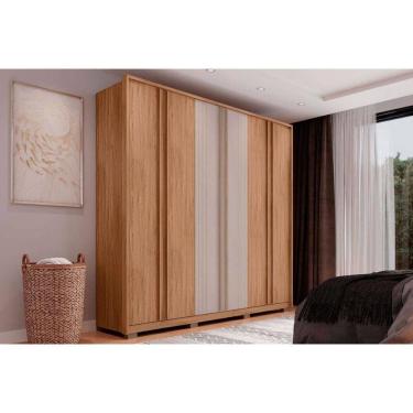 Imagem de Guarda Roupa 6 Portas e 4 Gavetas Mozart Freijo/Off White - Caemmun