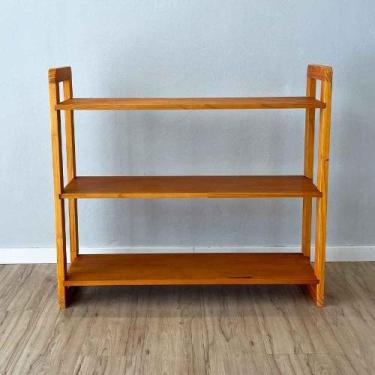 Imagem de Aparador de Madeira Pinus Linea de 3 Prateleiras Ample Carvalho - ArtF