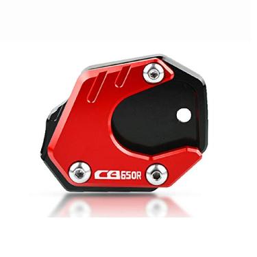 Imagem de Acc-Creativity Suporte para pé de motocicleta com suporte ampliador lateral para suporte de placa de extensão compatível com HONDA CB650R CBR650R 2019-2020 (vermelho)