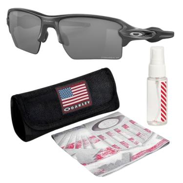 Imagem de OAKLEY Óculos de sol FLAK 2.0 XL OO9188 em formato retangular com kit oficial de óculos, Aço, 59 mm