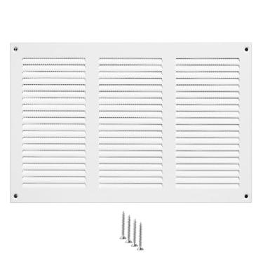 Imagem de TURvent Tampa de ventilação 10x6 (abertura do duto) - Grade de ar de retorno HVAC branca para parede e teto - Tampa de ventilação de metal AC com malha - Registro de ventilação retangular - Dimensões