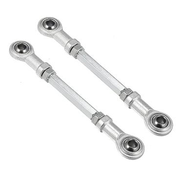 Imagem de Motoforti 2 peças 110 mm de comprimento 8 mm diâmetro do furo ajustável junta esférica de direção para quadriciclo elétrico 49cc Go Kart acessório coluna de direção suspensão de direção tom prateado