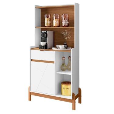 Imagem de Aparador Café 1 Porta E 1 Gaveta Kyoto Branco Cedro