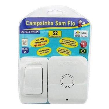 Imagem de Campainha Qualitronix Sem Fio Branca Bivolt