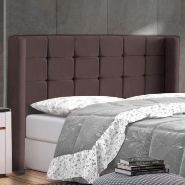 Imagem de Cabeceira Cama Box Casal King Size Gioconda 195cm Com Frame Suede Marr