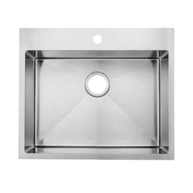 Imagem de KINGO HOME Pia de cozinha preta de 63 x 55 cm, 63 cm, preta de 63 cm, pia de cozinha pequena, de aço inoxidável, calibre 16