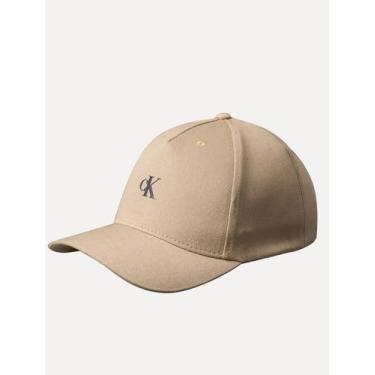 Imagem de Boné Calvin Klein Jeans Masculino 5 Gomos Rubber CK Cáqui, UN