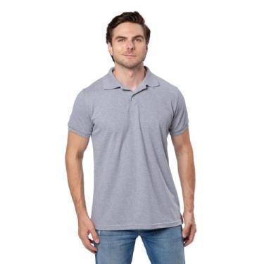 Imagem de Camiseta Polo Piquet Masculina - 4 Azes, Cinza claro, G