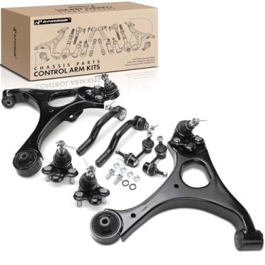 Imagem de A-Premium Conjunto Premium Com 8 Peças, Braço De Controle Inferior Dianteiro, Junta Esférica, Extremidade Externa Da Barra Direção, Estabilizadora, Compatível Honda Civic 2006-2011