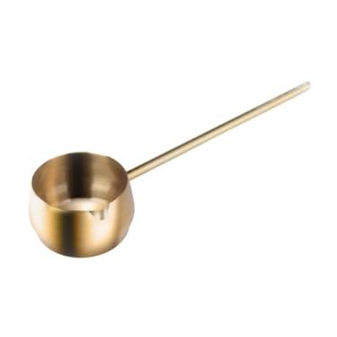 Imagem de WeiLaiKeQi Frigideira de óleo quente, pequena panela de óleo para cozinha doméstica, xícaras de molho com bicos de despejo, panela pequena, mini para cozinhar e, Ouro