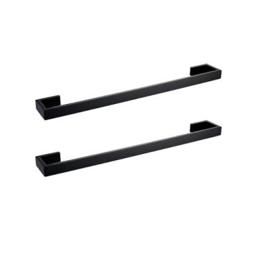 Imagem de Kit de banheiro preto escovado - Suporte para toalhas de aço inoxidável, MB, 2 barras de toalha