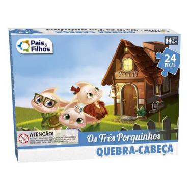 Imagem de Quebra-Cabeça Infantil Os Três Porquinhos 24 peças - Pais & Filhos - P
