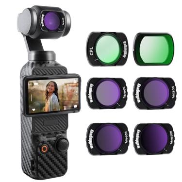 Imagem de Walking Way Conjunto de filtros ND/CPL compatível com DJI OSMO Pocket 3 Creator Combo Kit de acessórios magnéticos pacote com 6 filtros polarizadores de densidade neutra CPL UV ND16/PL ND32/PL ND64/PL