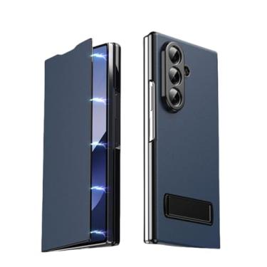 Imagem de Capa para Galaxy Z Fold6 Business Couro Invisível Suporte Suporte Bumper Capa Fina (Para Galaxy Z Fold6/Azul)