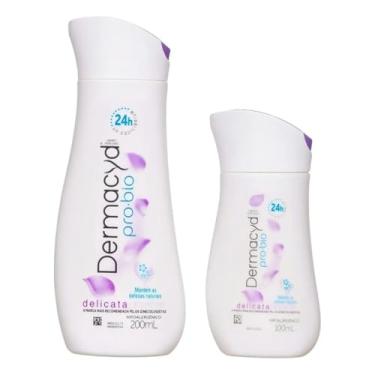 Imagem de Sabonete Íntimo Dermacyd Delicata Jasmim Kit com Duas Unidades 200ml + 100ml Contra Maus Odores Equilibra o pH, Proteção 24 horas.