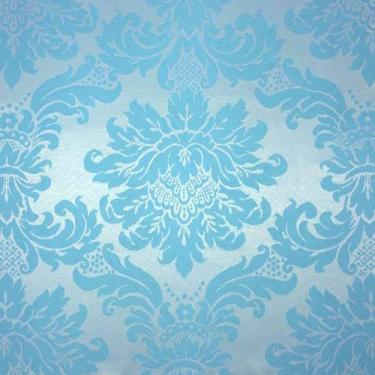 Imagem de Toalha de Mesa Redonda em Jacquard Medalhão Azul com Prata - 2,80m - S