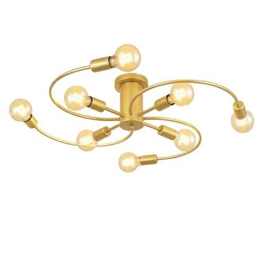 Imagem de Lustre de Teto 8 Lâmpadas Preto Industrial - Iluminação Moderna para Ambientes Amplos, Restaurantes e Áreas Comerciais