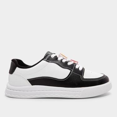 Imagem de Tênis Infantil Molekinha Menina, Branco, Preto, 31