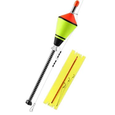 Imagem de HUANGGG Boia de pesca automática portátil de aço inoxidável elásticos de alta resiliência dispositivo de flutuação de pesca fácil de usar