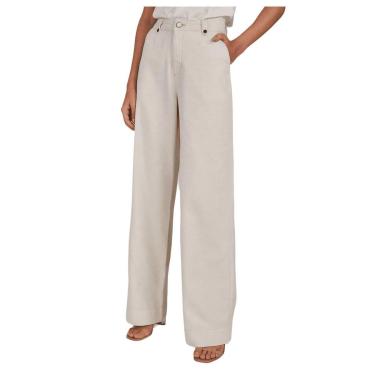 Imagem de Calça Feminina Lado Aveso Alfaiataria Pantalona Bege - L1251-Feminino