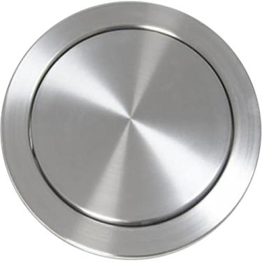 Imagem de Tampa De Lata De Lixo Redonda Embutida Tampa De Bancada Tampa De Lixo De Aba Giratória De Equilíbrio Tampa De Lixo Embutida Escovada Para Mesa De Escritório De Cozinha, Silver/304