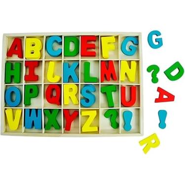 Imagem de Alfabeto Didático em Madeira Educativo – Brinquedo Pedagógico Infantil para Alfabetização Lúdica | Colorido, Durável e Divertido | +4 Anos