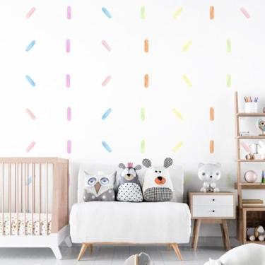 Imagem de Kit Adesivos Decorativos Estilo Aquarela Cores Variadas Ideal Para Parede Quarto Bebê Menino Menina Infantil