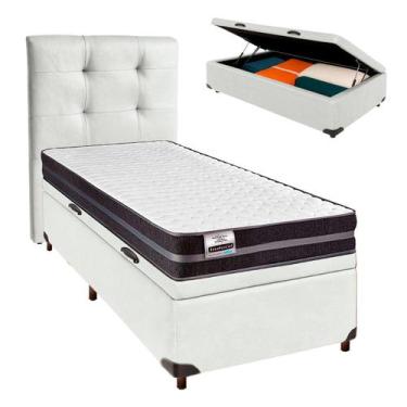 Imagem de Cama Box Bau + Colchão Solteiro Molas Ultralastic Bogota Inducol + Cab