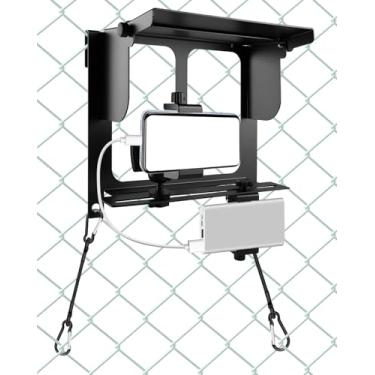 Imagem de Suporte de cerca de telefone com sombra ajustável, kit de montagem Gamechanger compatível com iPhone Galaxy GoPro, suporte de cerca universal com sombra para gravação de beisebol, futebol, jogos de