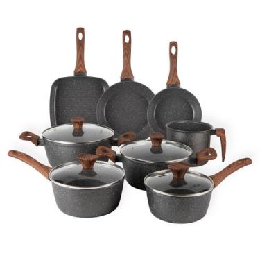 Imagem de Jogo de Panelas Revestimento Cerâmico Antiaderente 8 Peças Cozilux Lin