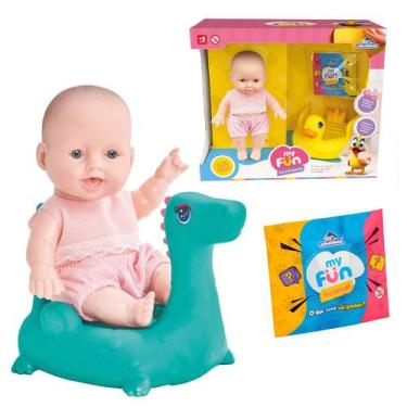 Imagem de Brinquedo Boneca Bebê Articulada My Fun Hora Do Banho Com Boia Infanti