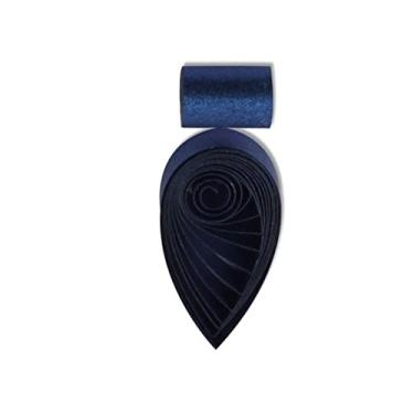 Imagem de Quilling Tiras de Papel Metálico Rolo de 3 mm para Fazer Cartão Artesanal Tiras de Quilling de Cor Única 1/20.3 cm 60 Pçs por ODETOJOY (Azul Marinho)