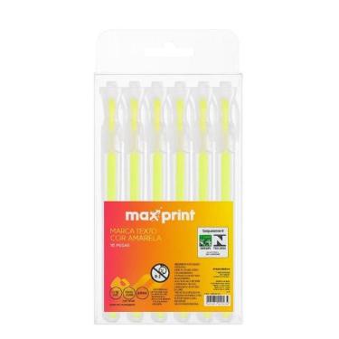 Imagem de Kit 12 Caneta Marca Texto Maxprint Clear Amarela - Max Print
